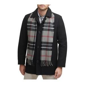 Men’s Dockers Wool Blend Coat with Scarf Size Large New